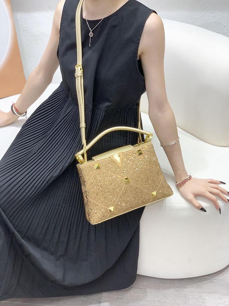 2024 Rhinestone Studded Women's Crossbody Handbag – Bright, Versatile, European & American Style