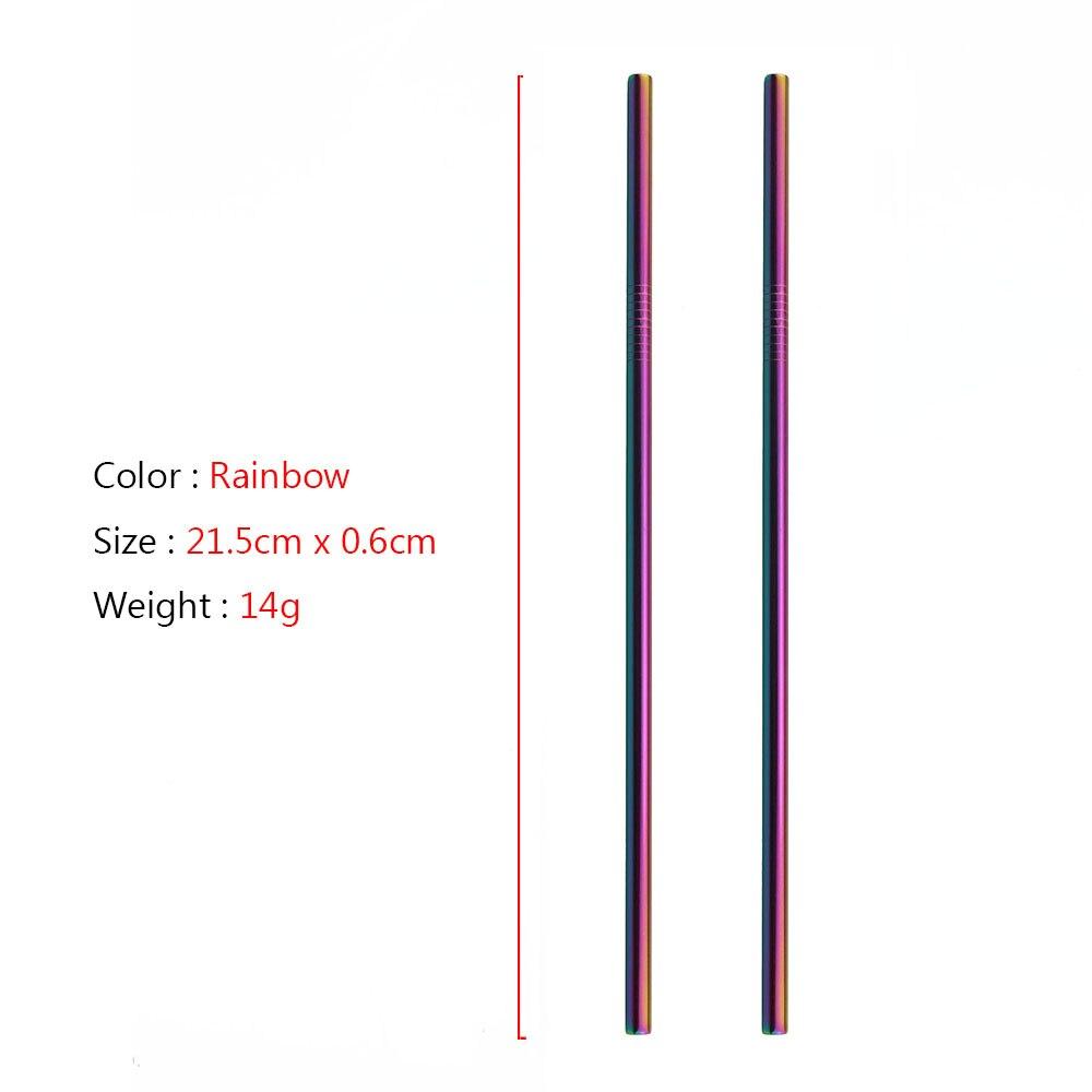 8pcs Multicolor Metal Straws High Quality Stainless Steel Straw Eco Friendly Reusable Straw Party Accessory Dishwasher Safe