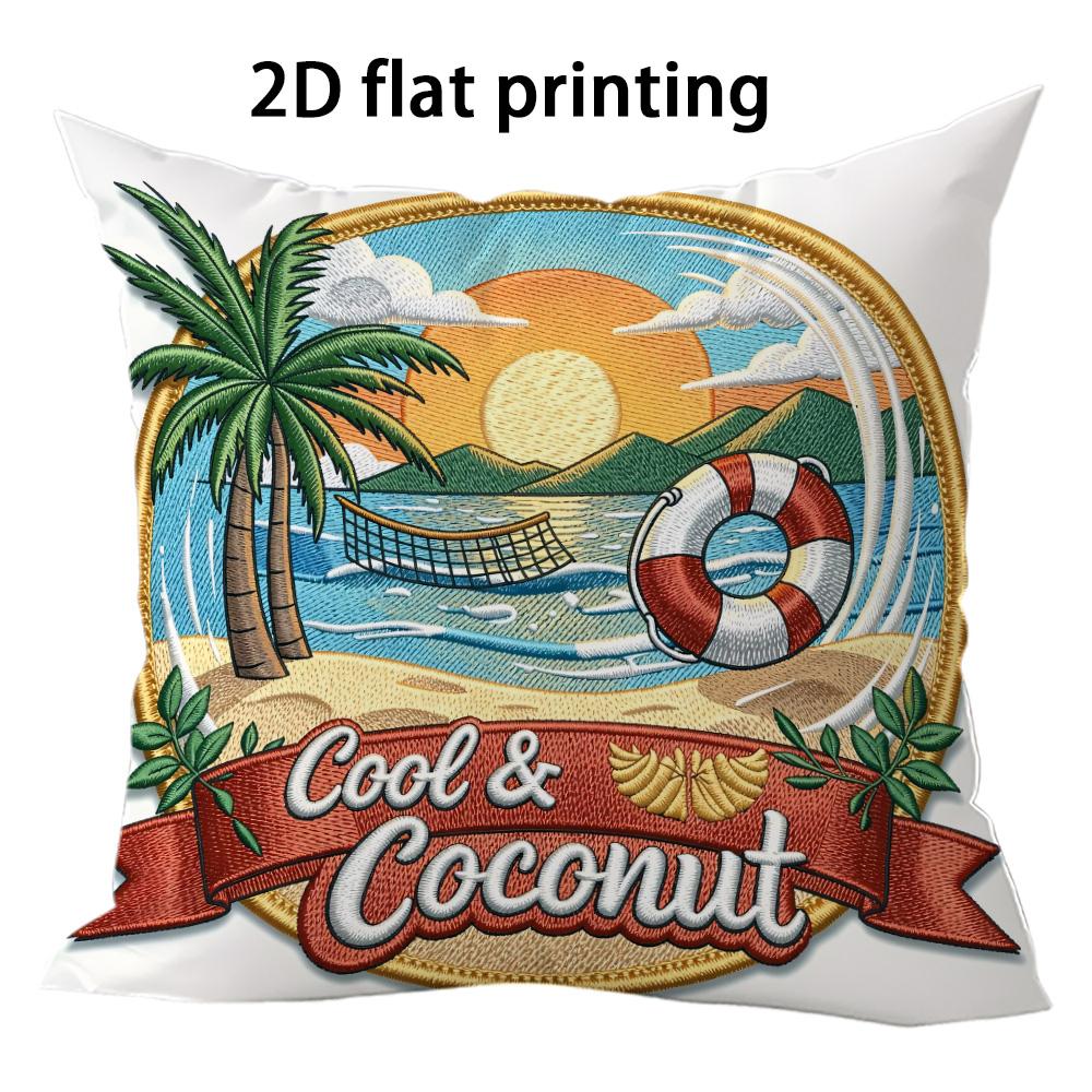 Summer seaside vacation style Doublesided Printed pillow cover Short plush Suitable living rooms bedrooms throw cushion cover