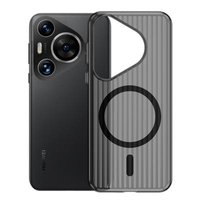 Corrugated Pattern Magnetic Phone Case for Huawei P70Pro and Pura70Ultra High-transparency Non-yellowing PC Protective Case