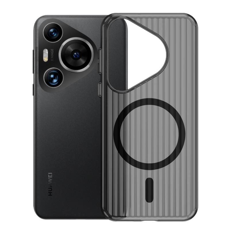 

Магнитный чехол для телефона с гофрированным узором для Huawei P70Pro и Pura70Ultra Высокопрозрачный Не желтеющий Защитный чехол из ПК Pura70Ultra