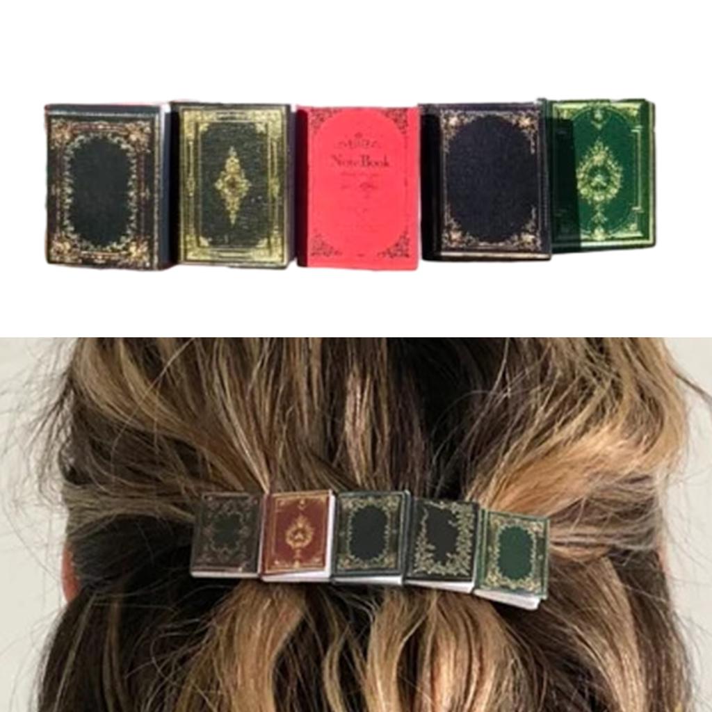 Cute Mini Book Hairclip for Girls Women French Style Side Clip Duckbill Clip Vintage Bobby Pins Teens Hair Shaping Tool