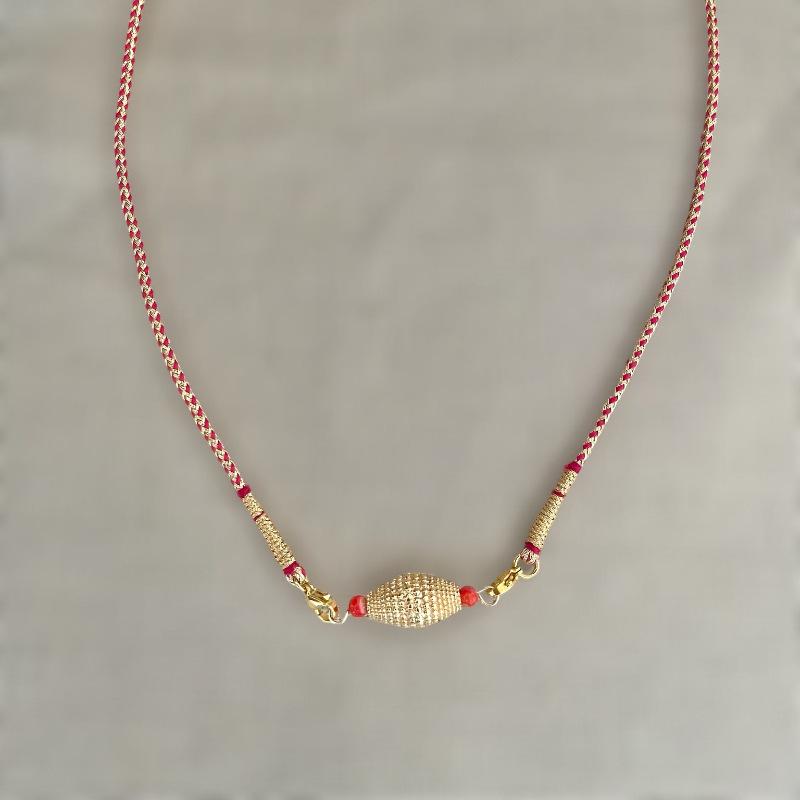 Personalized Necklace, Fashionable Retro Compass Pendant, Nylon Woven Rope Necklace, Electroplated Gold Color Retention