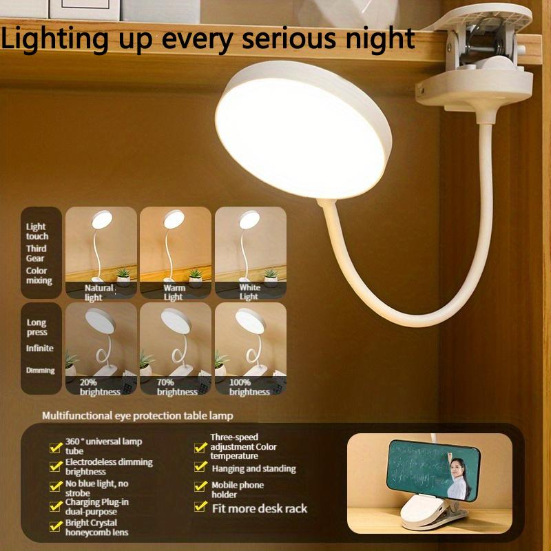 Xiaomi USB Rechargeable Clip On Desk Lamp, 3 Color Temperatures & Dimmable, LED Reading Light for Study Office Bedroom