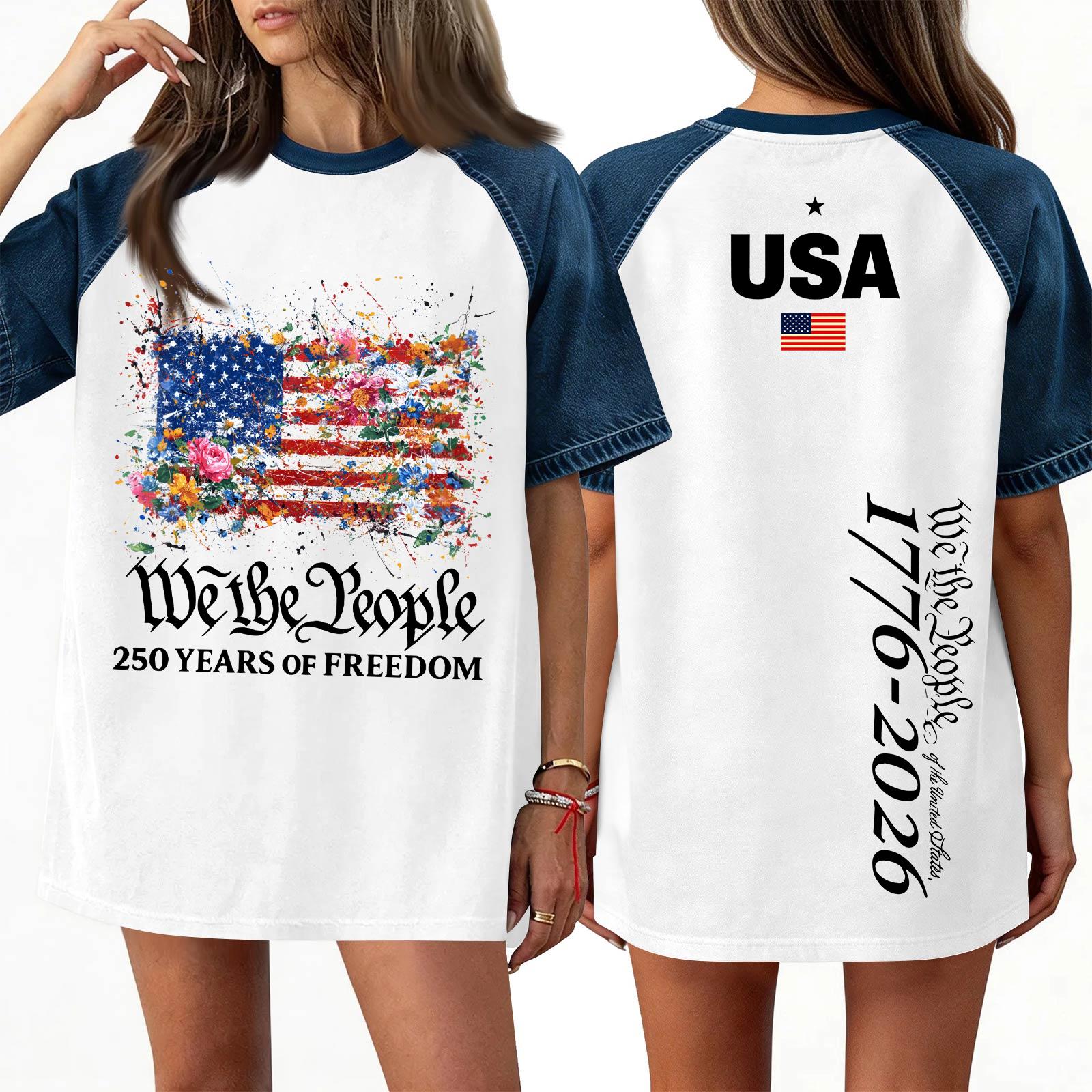 

Women s Denim Patchwork Top, Casual Short-sleeved Comfortable T-shirt, Fashionable For Spring And Summer. XL білий