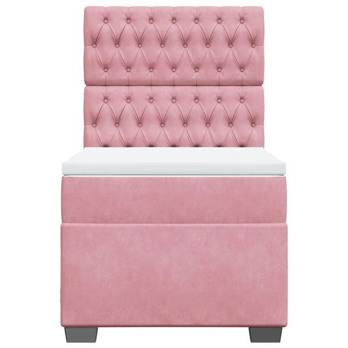Maison Exclusive - Sommier à lattes de lit avec matelas Rose 90x190 cm Velours
