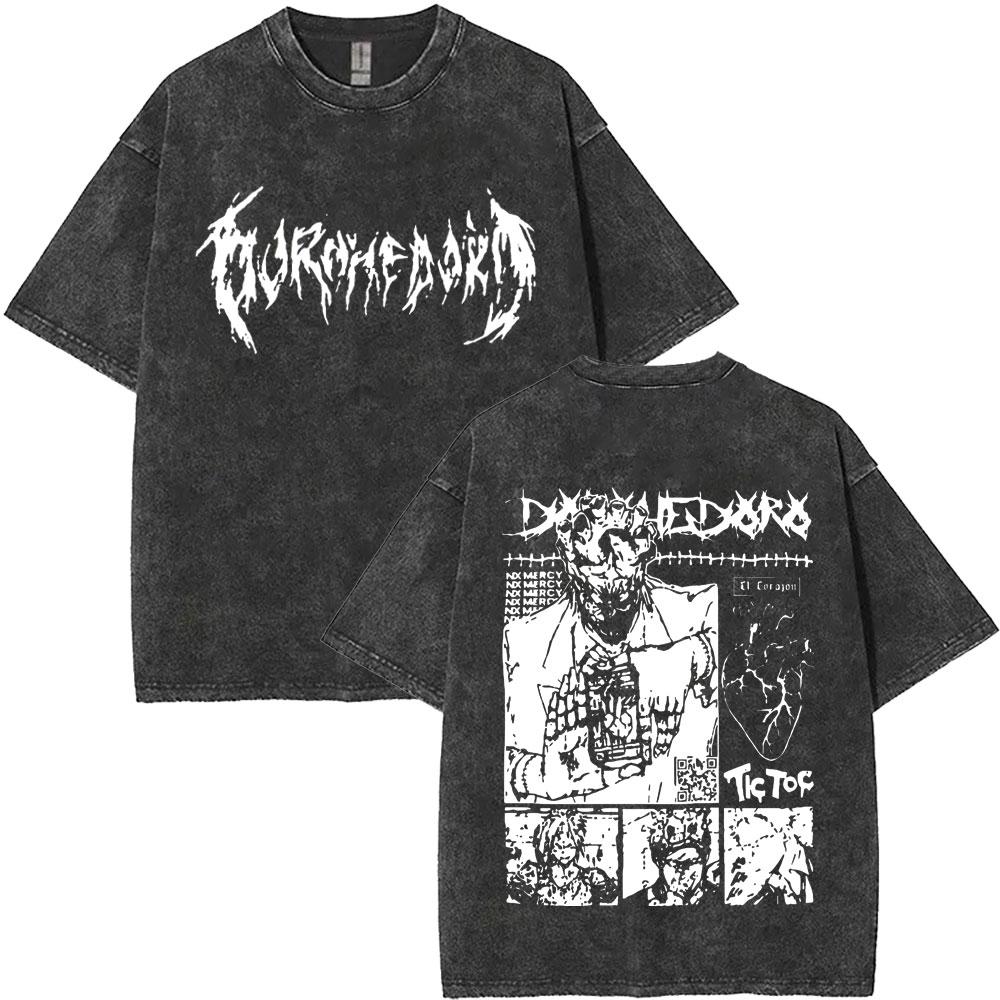 Anime Dorohedoro Kaiman Prané Vintage Tričko Pánske Gotické Manga Rockové Tričko Pánske Hip Hopové Nadrozmerné Tričko s Krátkym Rukávom Streetwear