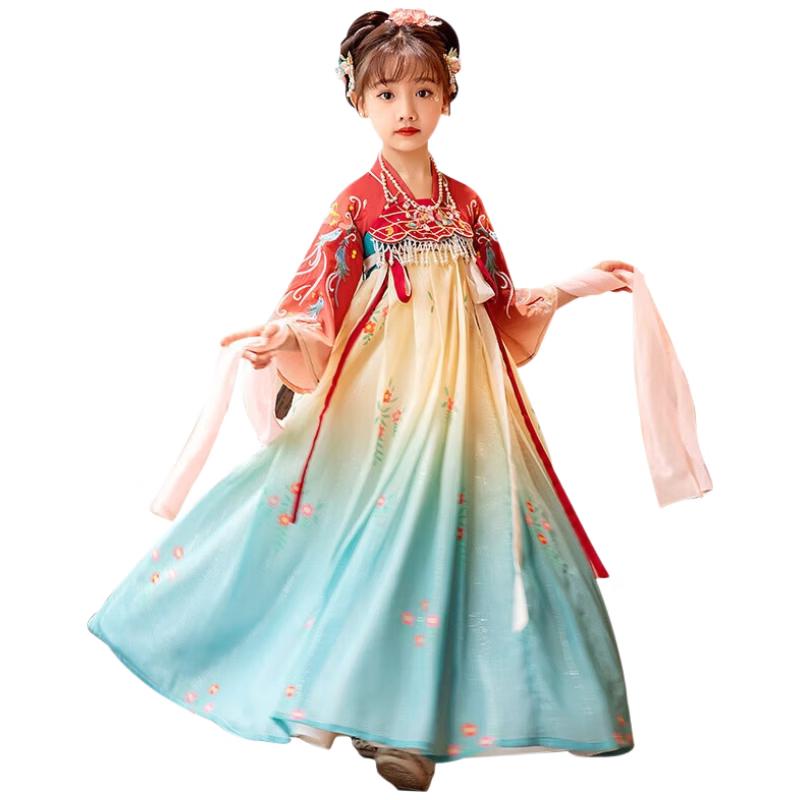 Girls' Traditional Chinese Hanfu Dress Set