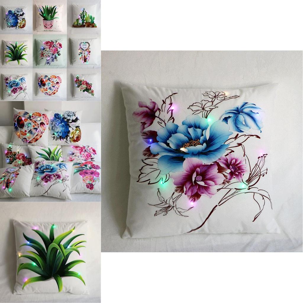 Luxurious Velvet Led Lighting Pillowcase For Creative Home Decoration And Cozy Sofa Use