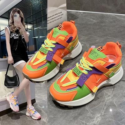 Mesh Breathable Platform Sneakers Women Fashion Wedge Platform Sports Shoes Ladies Lace-Up Non-slip Flats Running Shoes Woman