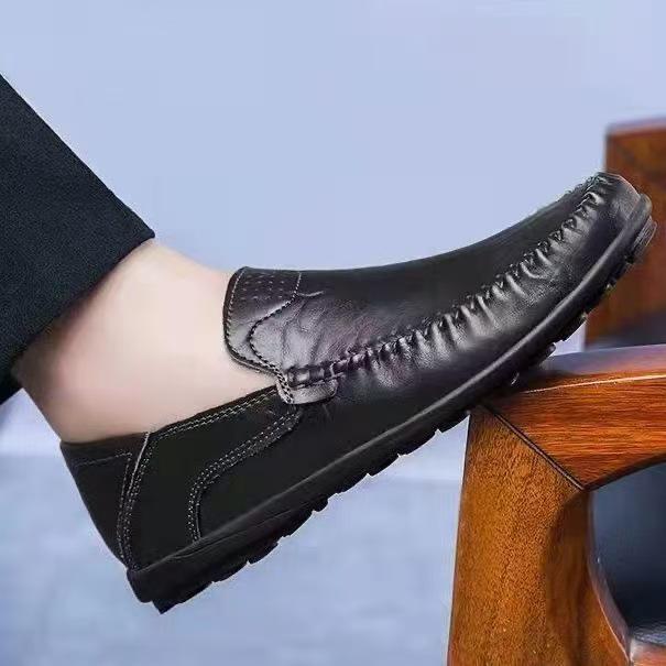 Men's Casual Leather Driving Shoes: Non-slip, Soft, Breathable