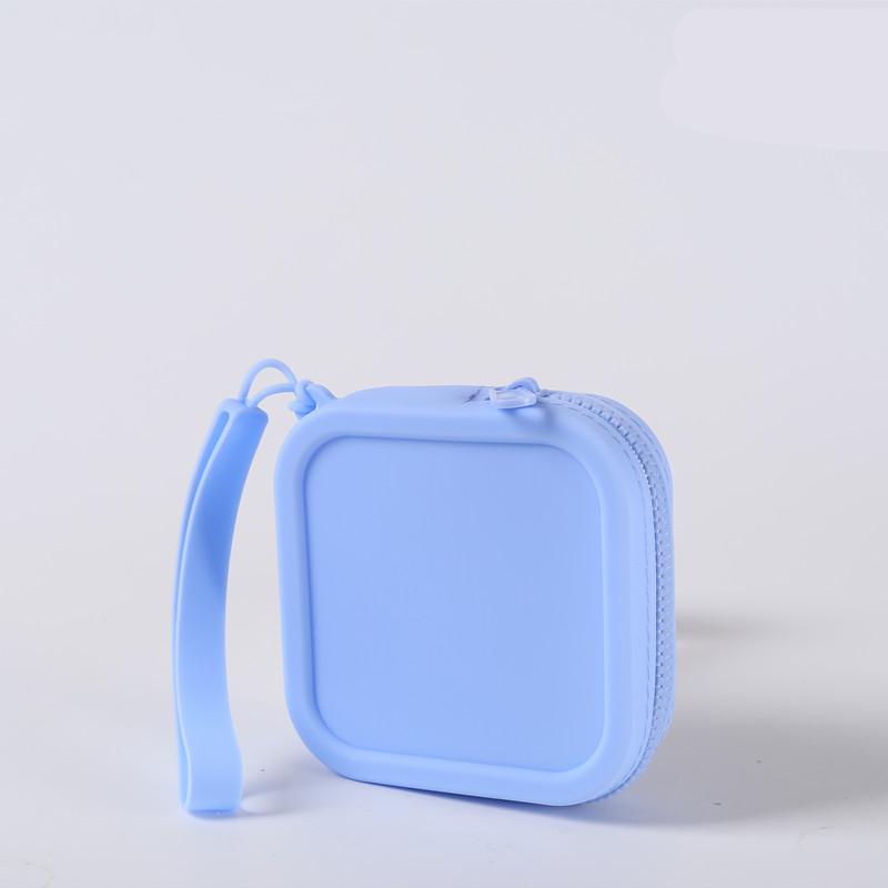 Multi-Purpose Soft Silicone Zipper Pouch Portable Mini Coin Purse With Wrist Strap Waterproof Earphone Lipstick Storage Bag