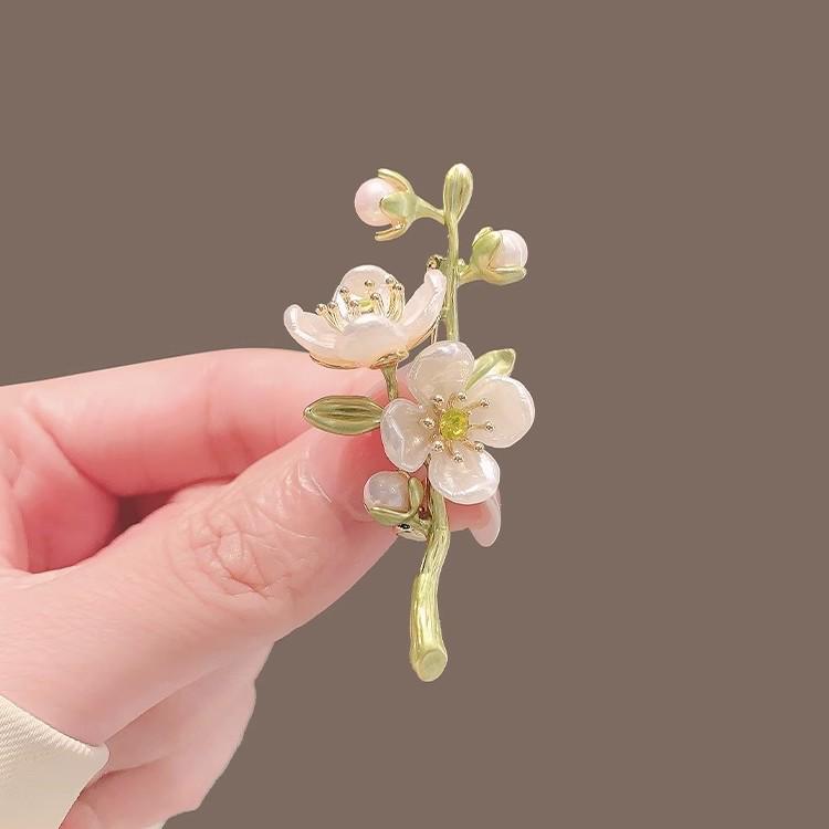 Matte Gold Pearl Wheat Ear Corsage Brooch for Women - High-End Versatile Pin with Anti-Exposure Design