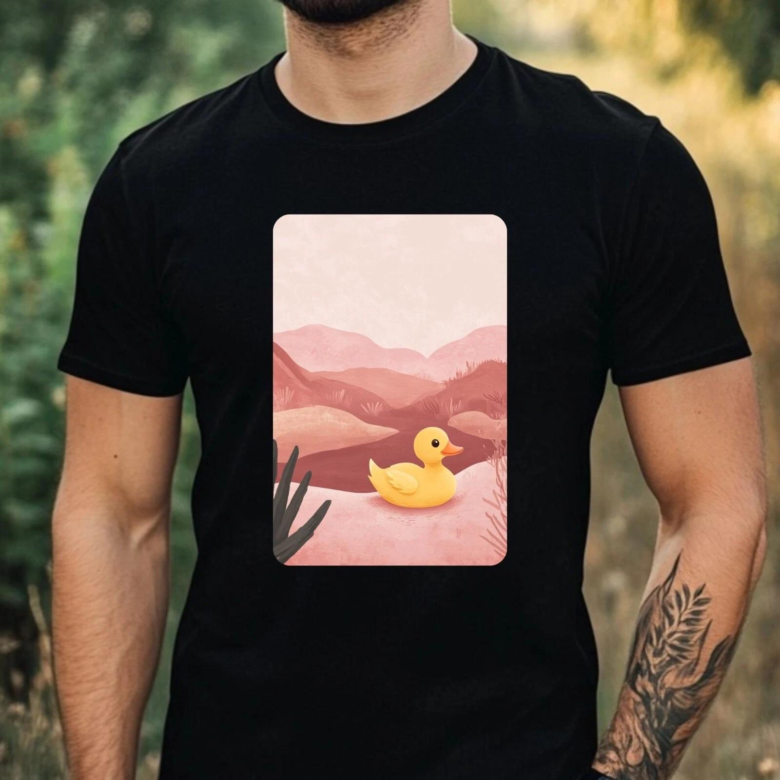 T-Shirt Herren Gummiente in Wüstenlandschaft Motiv Baumwolle Größe XS bis 5XL XXXXL
