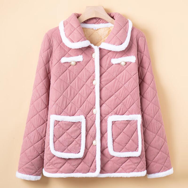Middle-Aged & Elderly Women's Plush Lined Quilted Jacket