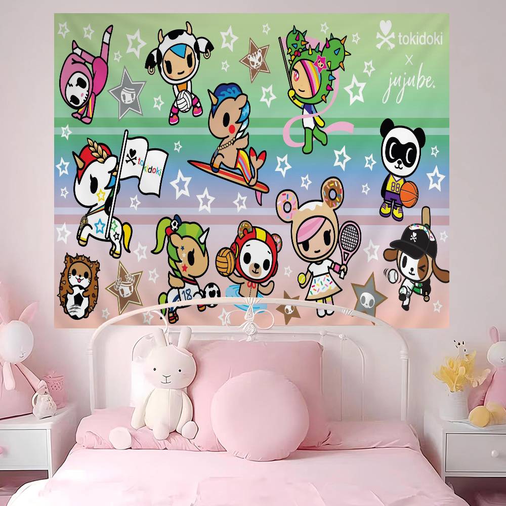 Japan Anime Tokidoki Chart Tapestry for Living Room Home Dorm Decor Art Home Decor