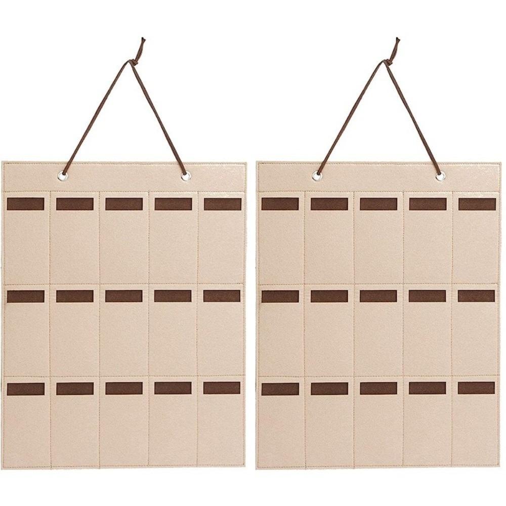 2Pcs 15 Slots Sunglasses Display Hanging Bag Wall-Mounted Hairhoop Storage Holder  Rack
