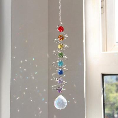 Weiße Drehende Kristall Windspiele Sonnenfänger 3 Drehende Regenbogen Herstellung Hängende Verzierungen