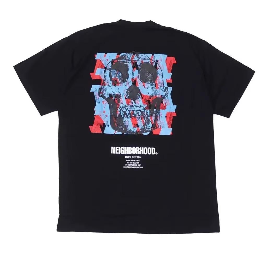 2024 New High Street Hip Hop Skull Graffiti Cotton Printed T-Shirt Harajuku T-shirt Y2k Clothes Plus Size Men Women Tee Shir
