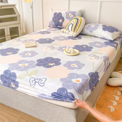 Brushed Mattress Cover with Pillowcase Single Size Fitted Sheet Soft Comfortable for Home Bedding