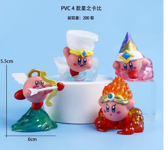 4pcs/set Kirby Cupid Cake Car Desk Decoration Figure Toys