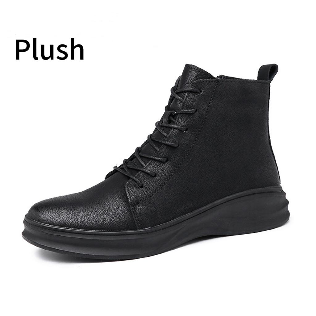 

Зимние мужские хлопковые ботинки, устойчивые к холоду, плюшевые мужские ботинки из искусственной кожи, деловые ботинки, универсальная обувь для отдыха на открытом воздухе с высоким голенищем 44