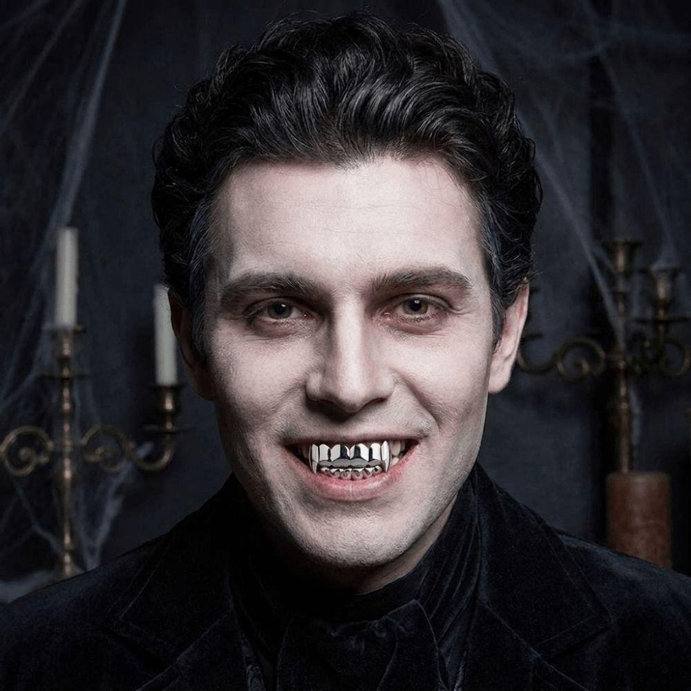Set Superiore Inferiore Grillz per Denti Comodi Denti di Halloween Nuovi Grill Dentali Stile Hip Hop