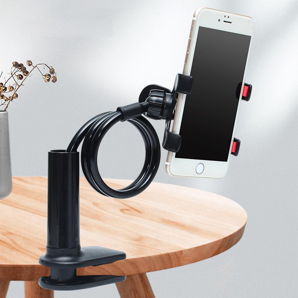 Universal 360° Flexible Cell Phone Holder Arbitrarily Curved Clamp on Desk Mobile Phone Stand for Desk Clip Bracket Clamp Stand
