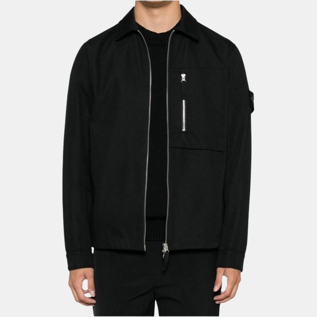 Stone Island Compass Badge Jacket Black Men Tops 811511103-V0029