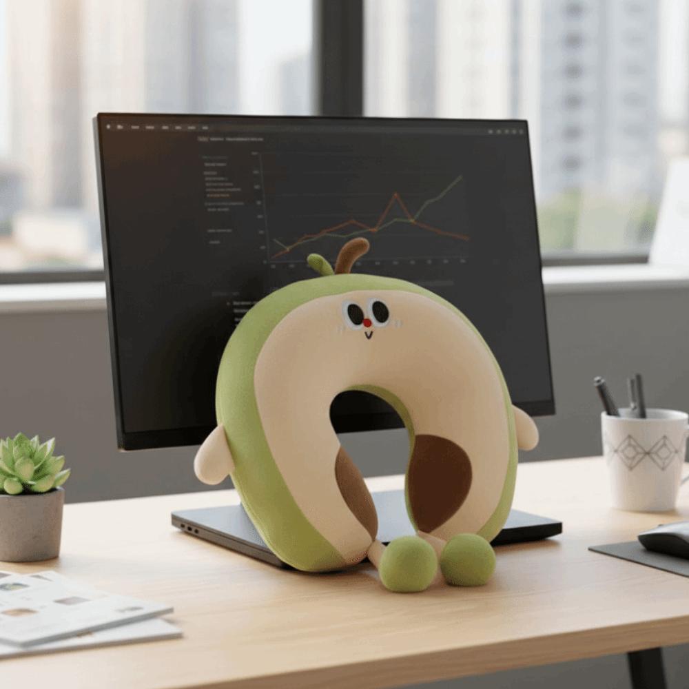 Cartoon Travel Pillow PP Cotton Headrest Adorable Office Nap Pillow  Airplane