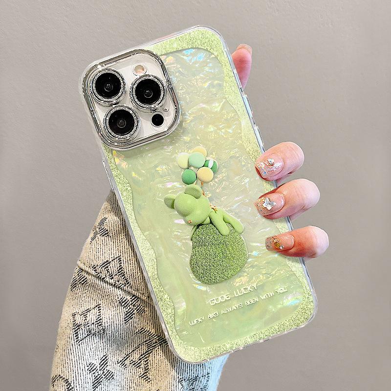 Balloon Violent Bear Bracelet Applicable To Apple 16promax Mobile Case 15 Shell Pattern 13 Huawei 14 All-inclusive Anti-fall