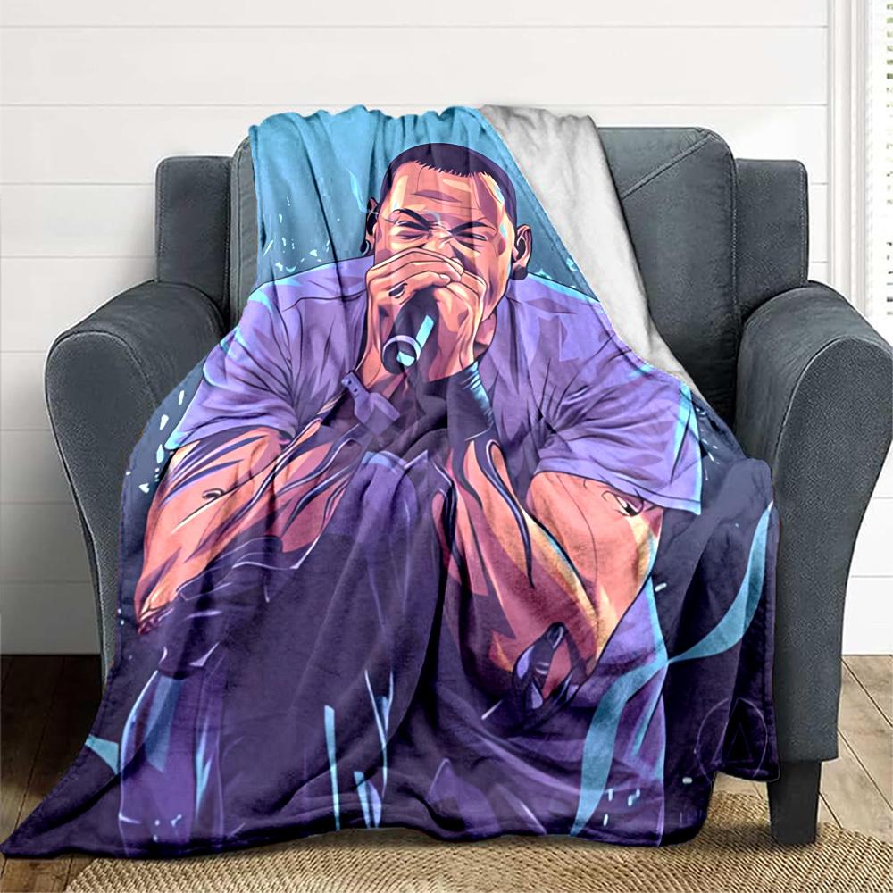 1pc Chester Bennington, Linkin Park Blanket Soft All Season Throw with Vibrant Design, Perfect for Home, Travel, and Gifts, Ideal for Naps and Camping