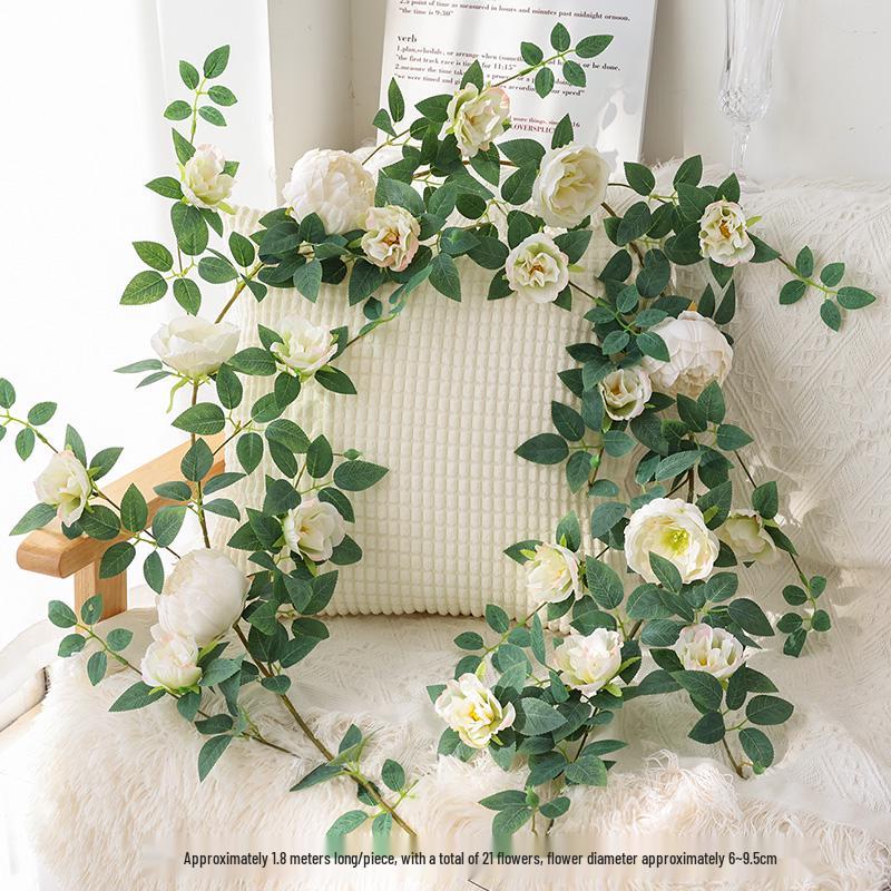 Artificial Rose Vine Hanging Basket and Arch Decoration
