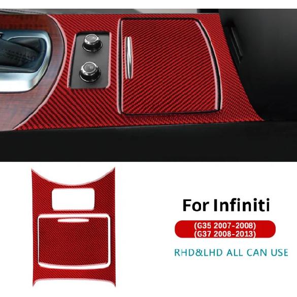 Carbon Fiber Modified For Infiniti G35 G37 2007-2013 Car Gear Shift Panel Cover Trim Frame Decoration Auto Interior Accessories