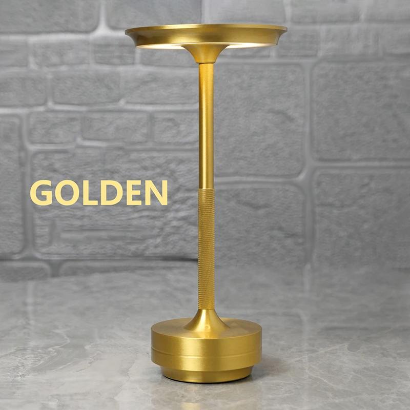 Wireless Rechargeable LED Desk Lamp Retro Touch Dimming USB Table Lamp Portable Atmosphere Light for Restaurant Bar Reading