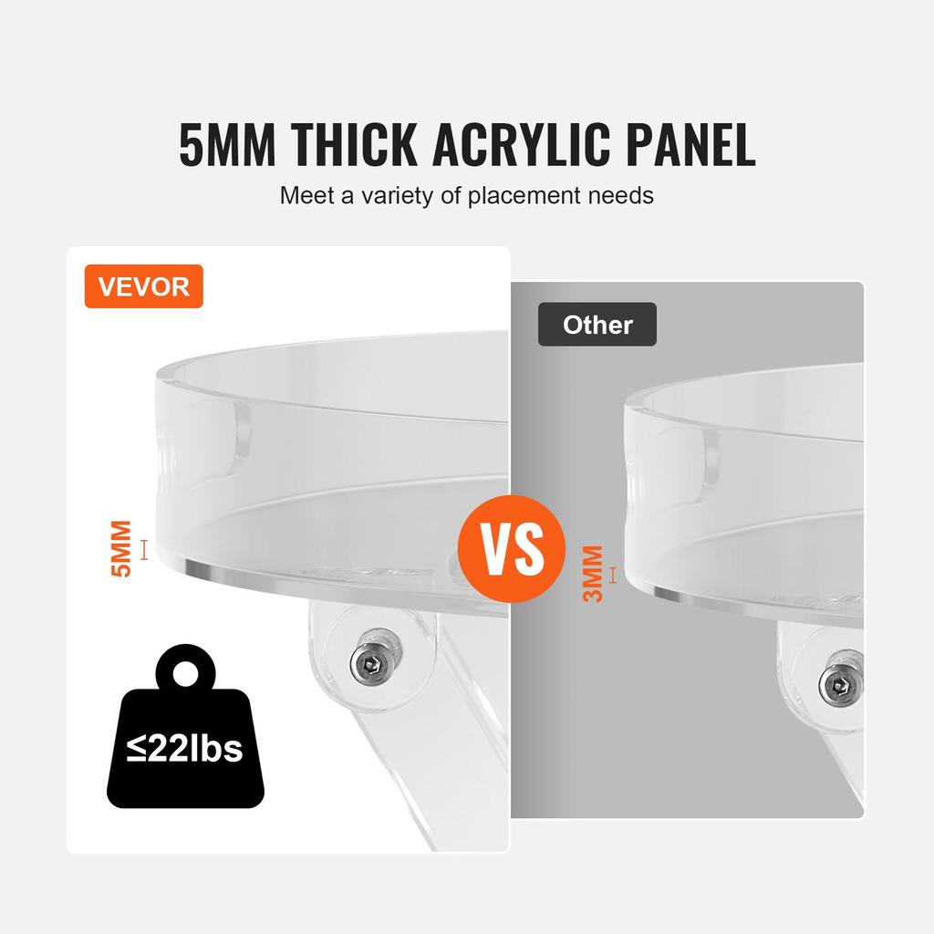 VEVOR Acrylic Folding Tray Table, Acrylic End Table with Folding X Leg, Clear Acrylic Side Table for Coffee, Drink, Food, Snack Used In Living Room