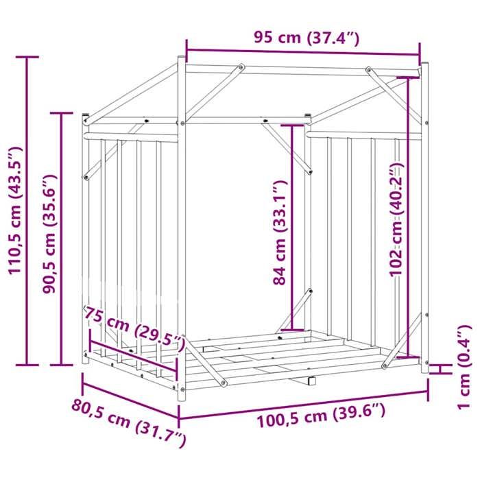 VidaXL Firewood Rack and Rain Cover Galvanized Steel, Log Storage, Fireplace Log Holder, 4104938