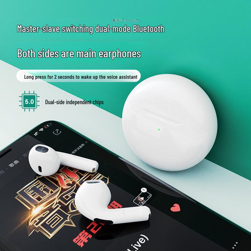 Fone de ouvido esportivo sem fio Bluetooth Pro6 J6 - Controle de toque TWS, binaural, perfeito para presentear.