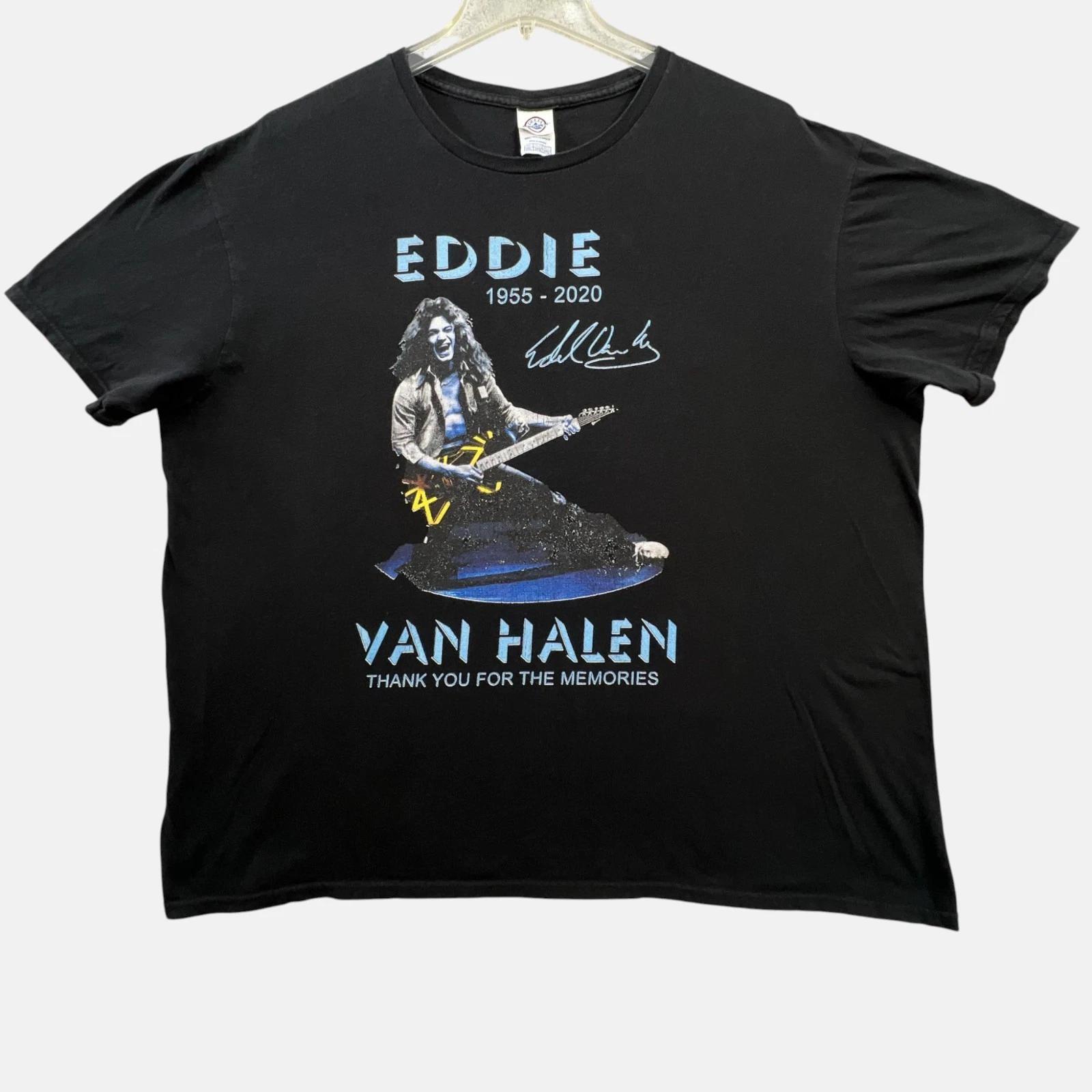 

Eddie Van Halen Memorial T Shirt Mens XL Black Thank You For The Memories Tee 2XL