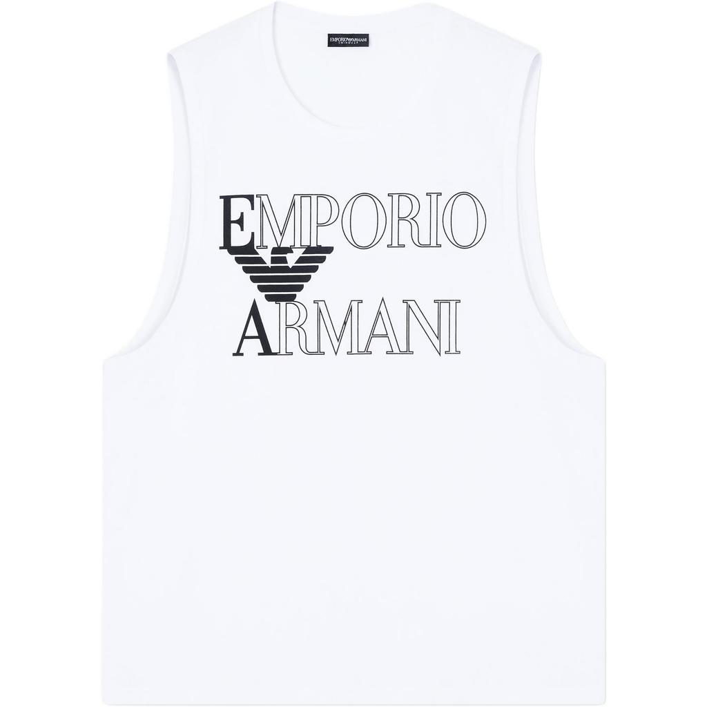 Emporio Armani Cotton Logo Print Round Neck Sleeveless Vest Men Tops EM000572-AF20434-U0002