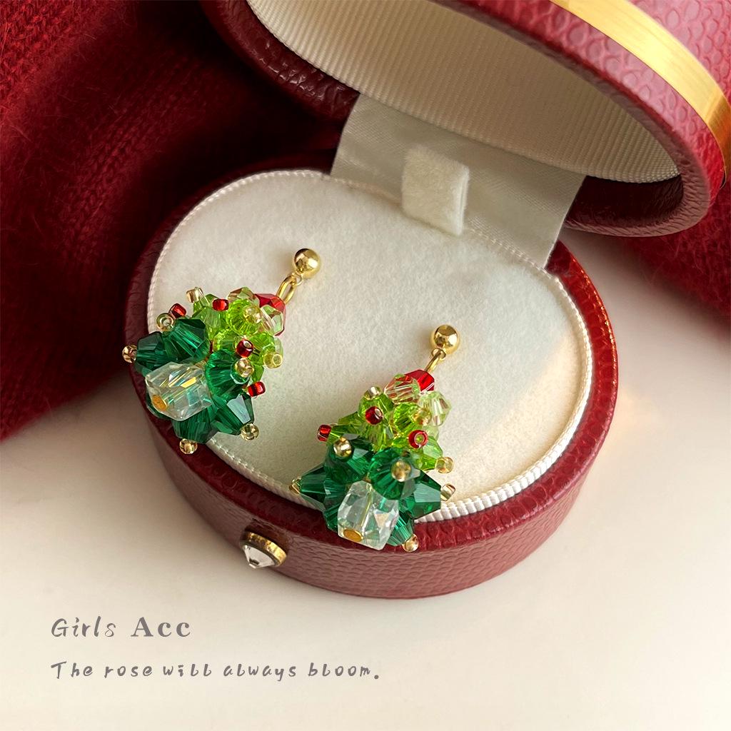 

Handmade Sweet Heart Bow & Christmas Tree Earrings - Silver Needle Studs