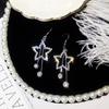 2018 Five-Pointed Star Rhinestone Long Earrings - Exaggerated Star Pendants