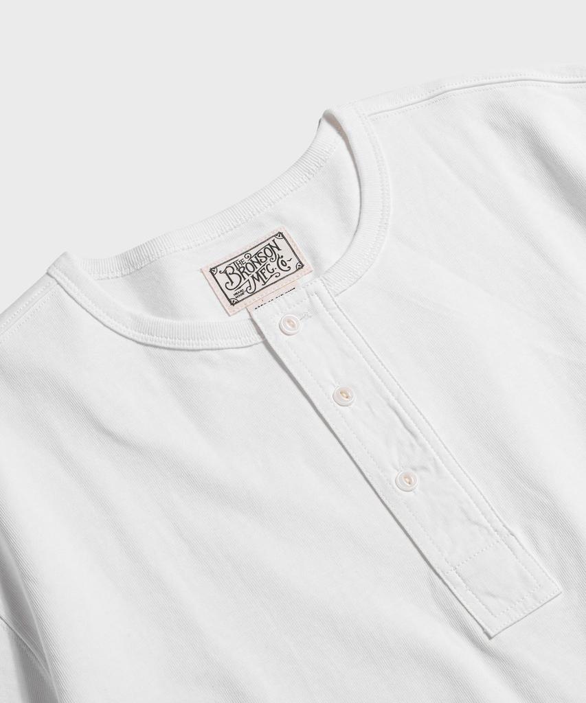 Beulonseun Vintage Short Sleeve Henley Tee White