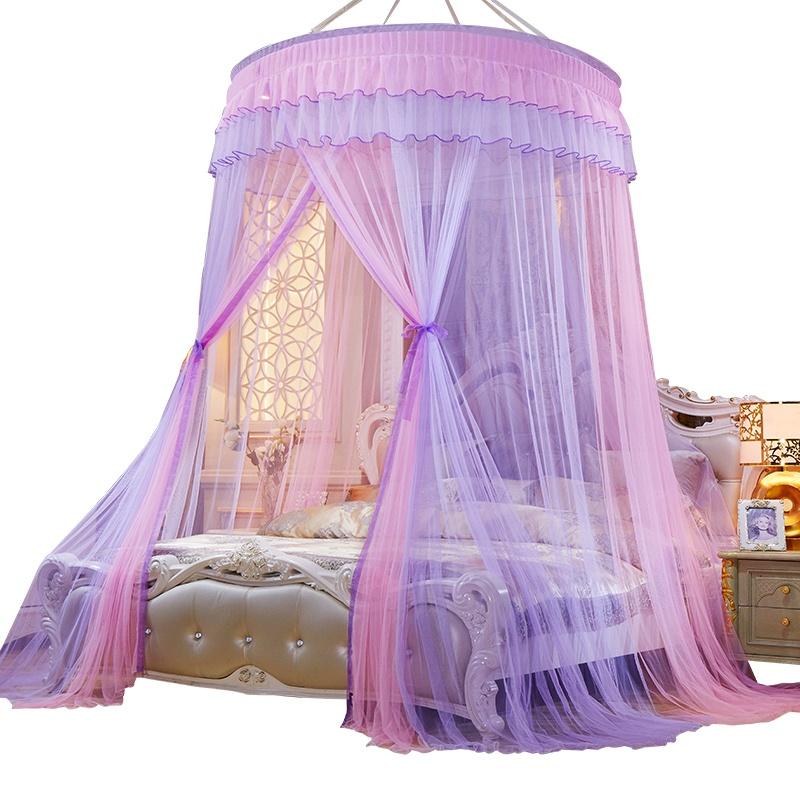 Summer New Luxury Mosquito Net Princess Elegant Bedding Curtains Dome Hanging Bedding Canopy Two-color Anti Insect Tent