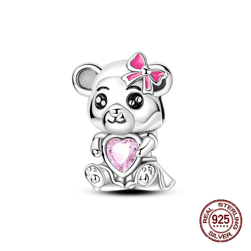 Charms Kupferrosa Katze Eule Tier Herz Zirkonia Charm Perlen Passen Original Armbänder Feiner DIY Schmuck