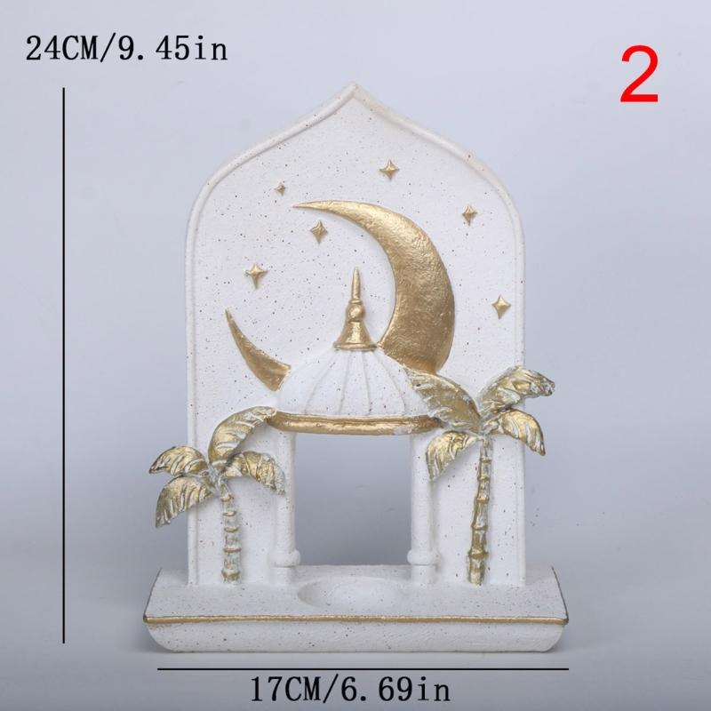 Resin Castles Figurine Ornament Eid Ramadans Festival Tabletop and Shelf Diplay Decors for Interior Decoration Purposes