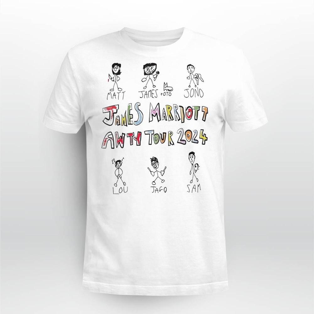 James Marriott Awty Tour Heavy Cotton White Full Size Men Women Shirt A1222 Unisex T-Shirt XXXXL