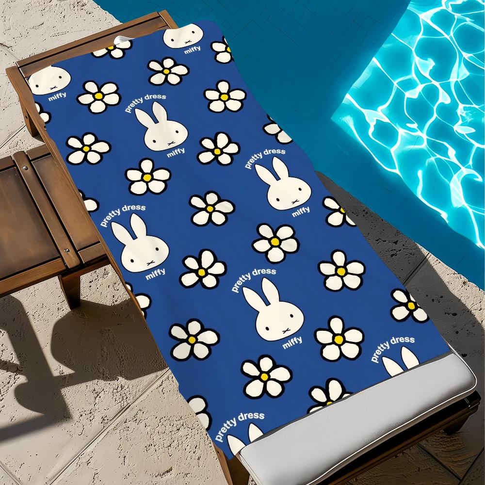 M-miffy Cute Cartoon Towel Beach Quick Dry Soft Pool Towels Gift for Travel Gym Shower Camping Sports