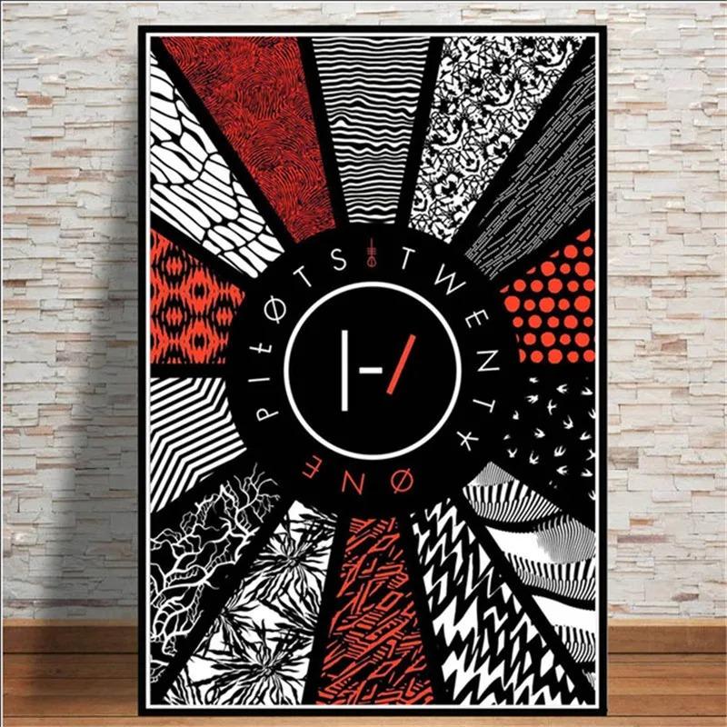 Popular Abstract Twenty One Pilot Rock Music Band Star Poster Art Canvas Modern Painting Mural for Living Room Home Decoration