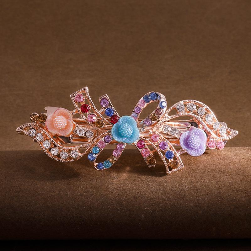 

Роскошные искусственные пружинные заколки со стразами для женщин, элегантные заколки в виде листьев и цветов для свадебных головных уборов